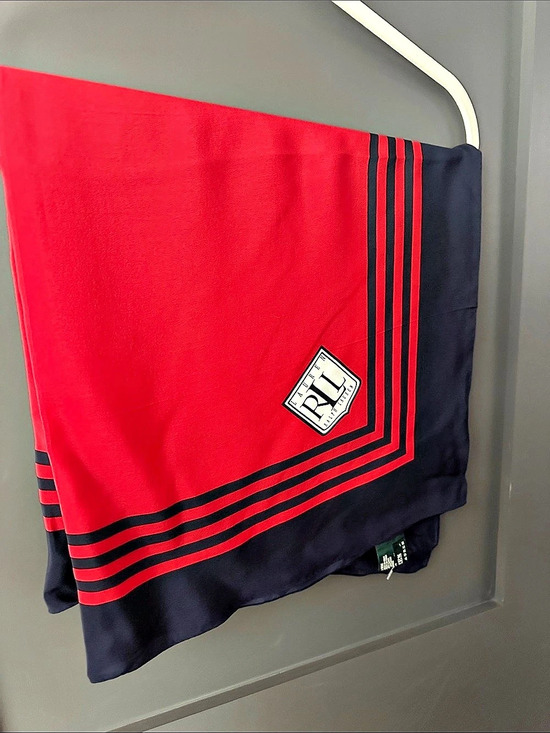 Lauren Ralph Lauren Accessories - Ralph Lauren Red & Navy Silk Scarf